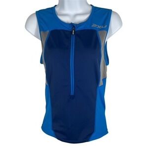 2XU Mens Sz S Active Tri Singlet Sleeveless Triathlon Top Cycling Running-1650